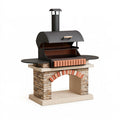 Barbecue de jardin 160 x 75 x 200 cm en métal noir avec cheminée et grilles de cuisson