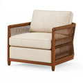 Fauteuil 82 x 78 x 84 cm en bois brun et cordage tressé avec assise beige style naturel