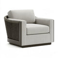 Fauteuil 85 x 82 x 78 cm en tissu écru et corde tressée style contemporain