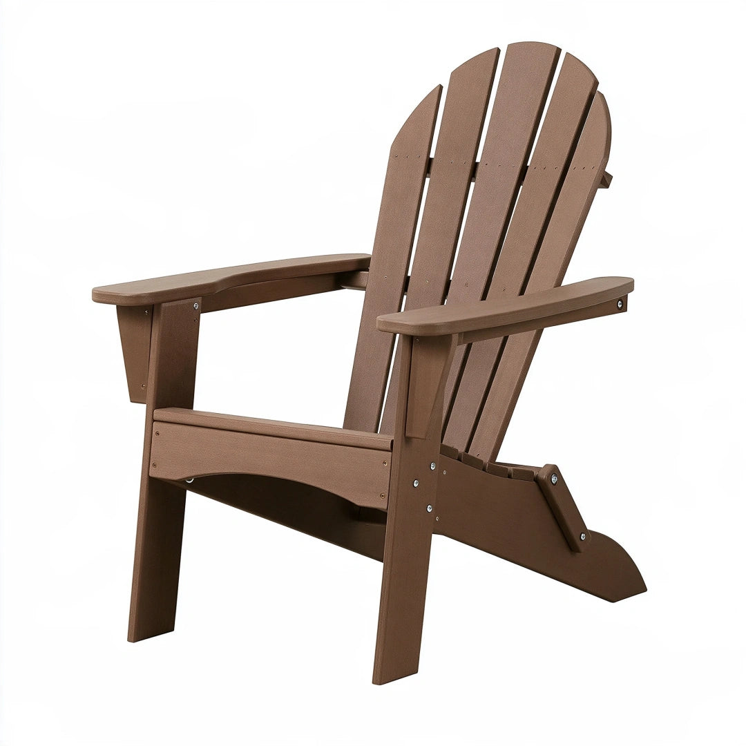 Fauteuil de jardin Adirondack 83 x 80 x 98 cm en plastique marron pliant