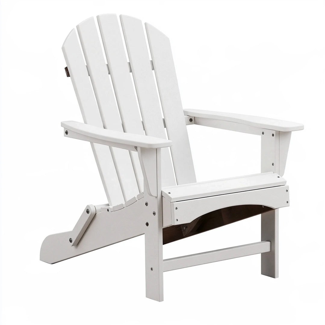 Fauteuil de jardin Adirondack 78 x 83 x 95 cm en plastique blanc pliant