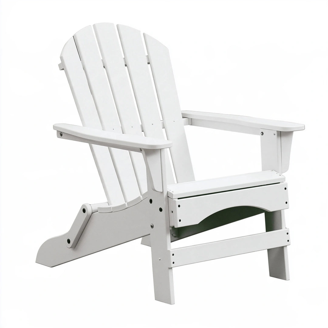 Fauteuil Adirondack 80 x 83 x 98 cm en plastique blanc pliant pour extérieur