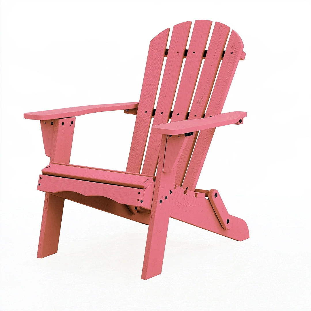 Fauteuil de jardin Adirondack 78 x 86 x 98 cm en bois rose style classique à dossier incliné